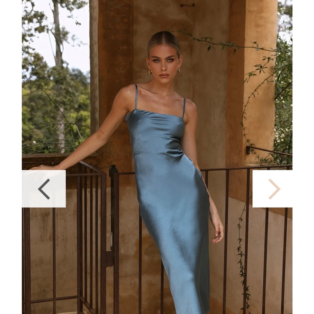 BillyJ Kiera Midi Dress in Steel Blue